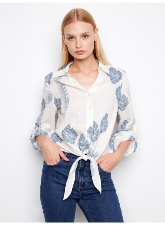 Button Up Lined Blend Blouse