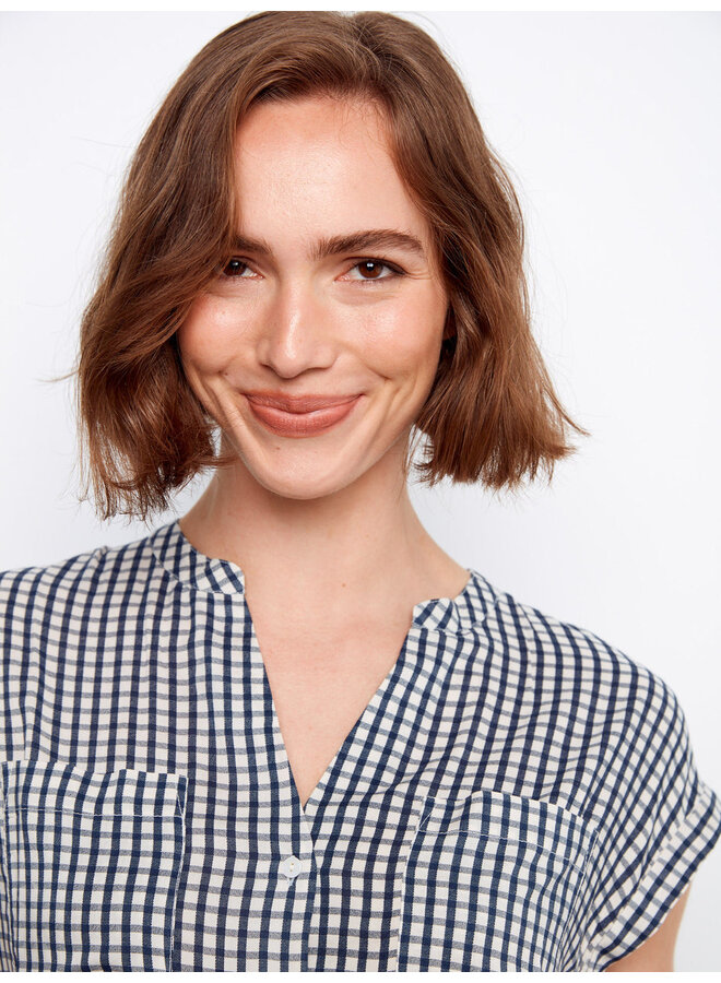 Printed Gingham Blouse