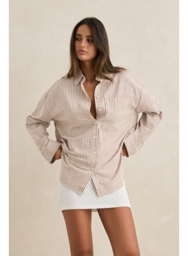 valley stripe oversized shirt