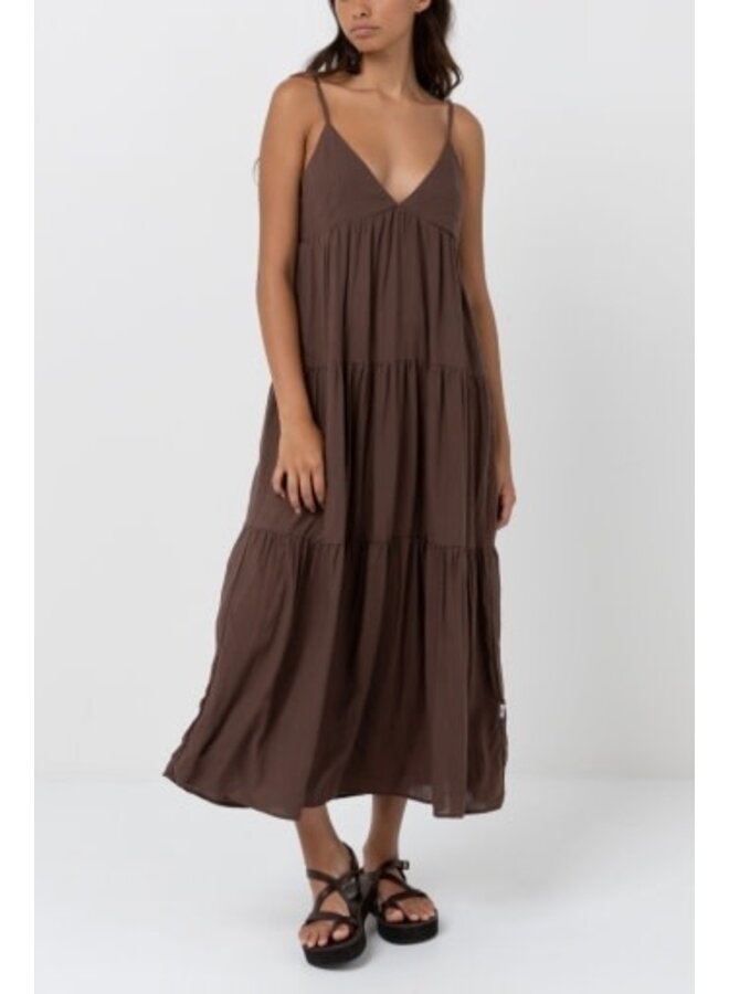 classic tiered midi dress
