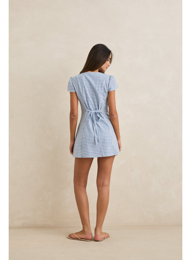 Lola Check Cap Sleeve Mini Dress