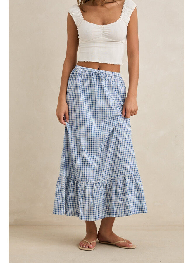 Lola Check Tiered Maxi Skirt