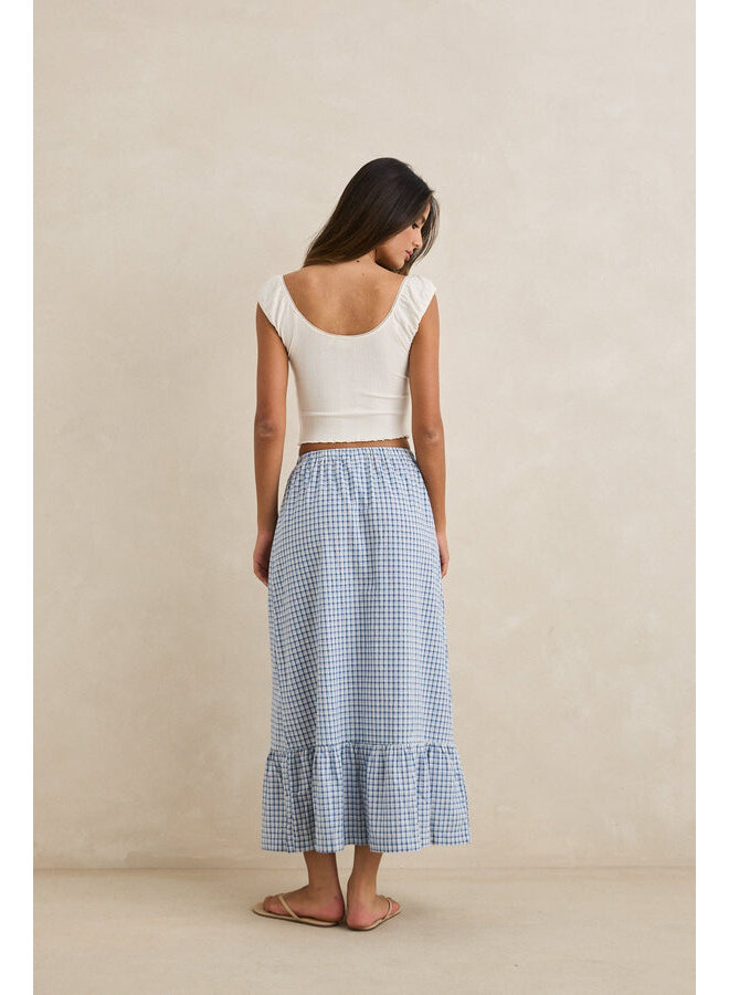 Lola Check Tiered Maxi Skirt