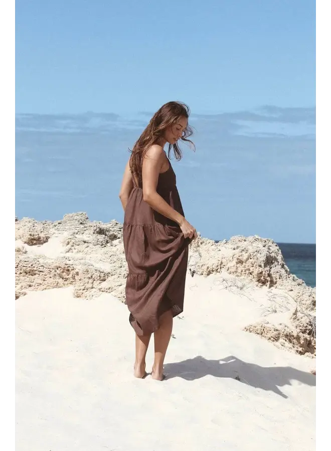 classic tiered midi dress