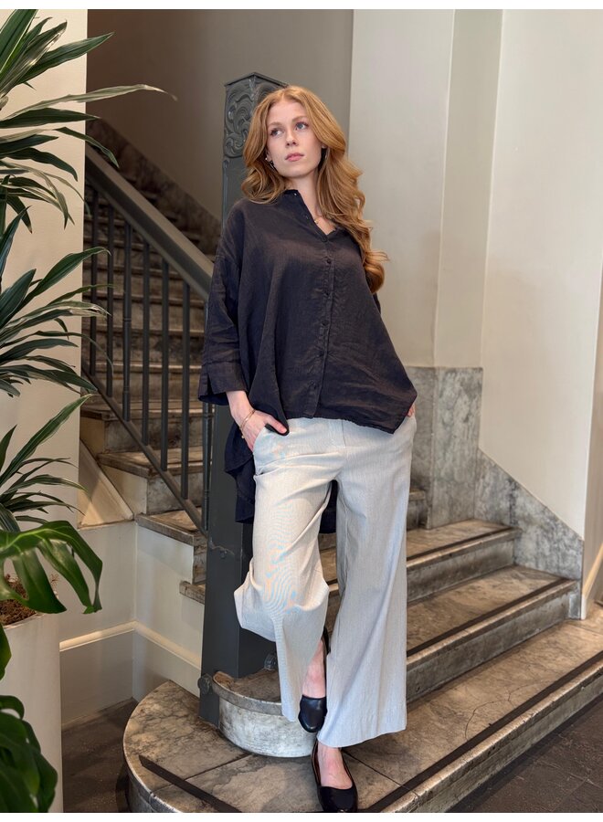 Button Up Linen Blouse