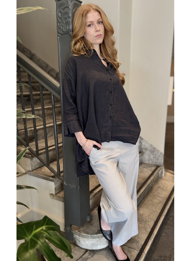 Button Up Linen Blouse
