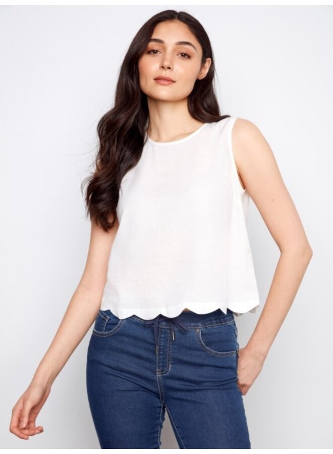 Scalloped Hem Sleeveless
