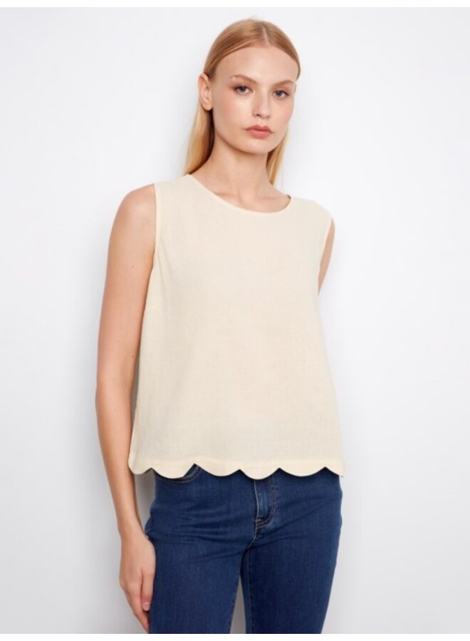 Scalloped Hem Sleeveless