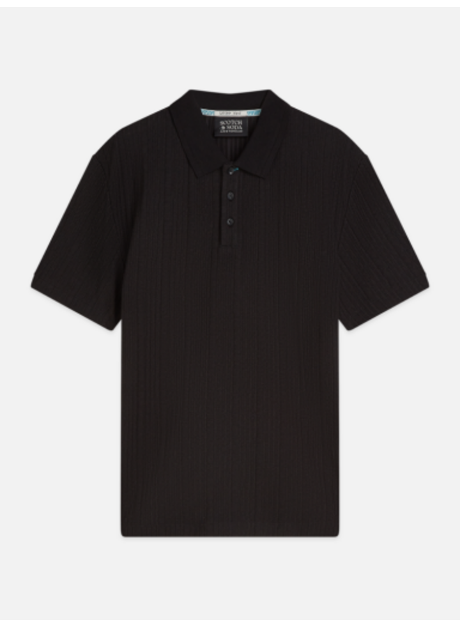 STRUCTURED RIBBED RELAXED-FIT POLO