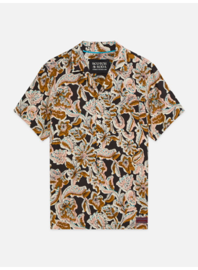 PRINTED VISCOSE REGULAR-FIT SHORT-SLEEVED SHIRT