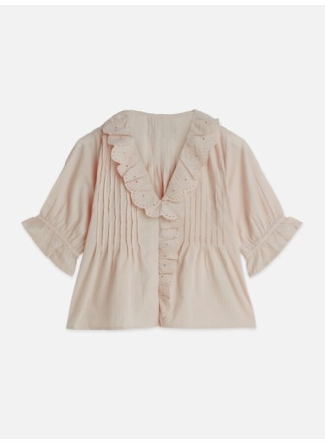 Short Sleeve Blouse with Embroidery