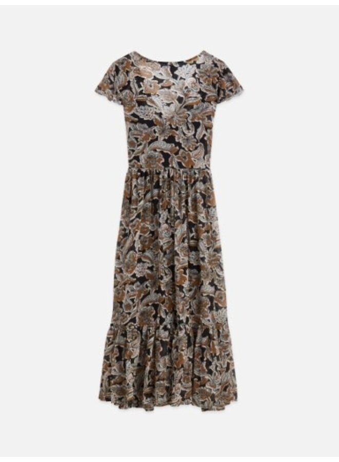 Printed chiffon midi day dress