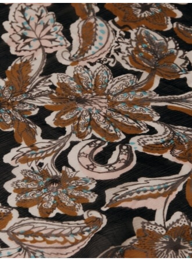 Printed chiffon midi day dress