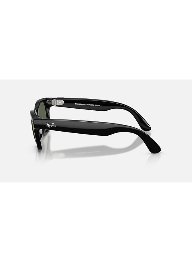 Wayfarer Meta AI Shiny Black w/ G15 Green