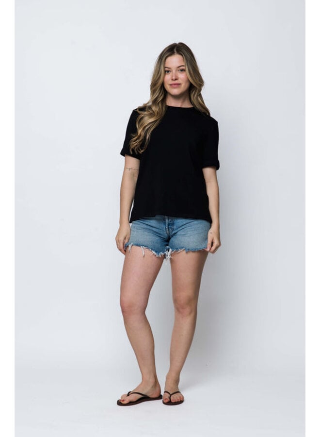 Jill Luxe Fleece Cuffed Tee