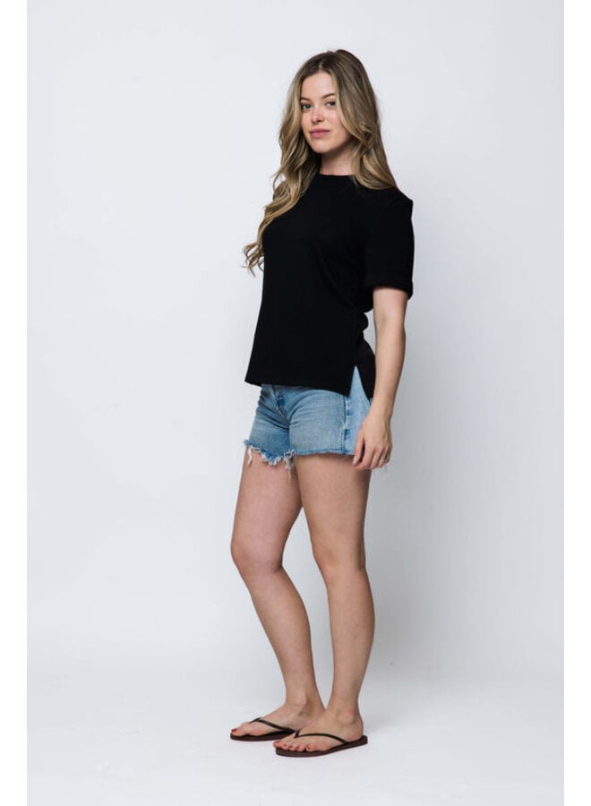 Jill Luxe Fleece Cuffed Tee