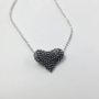 Floating Heart Sterling Black Necklace