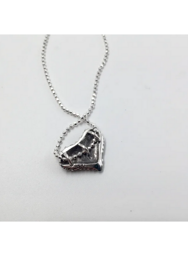 Floating Heart Sterling Black Necklace