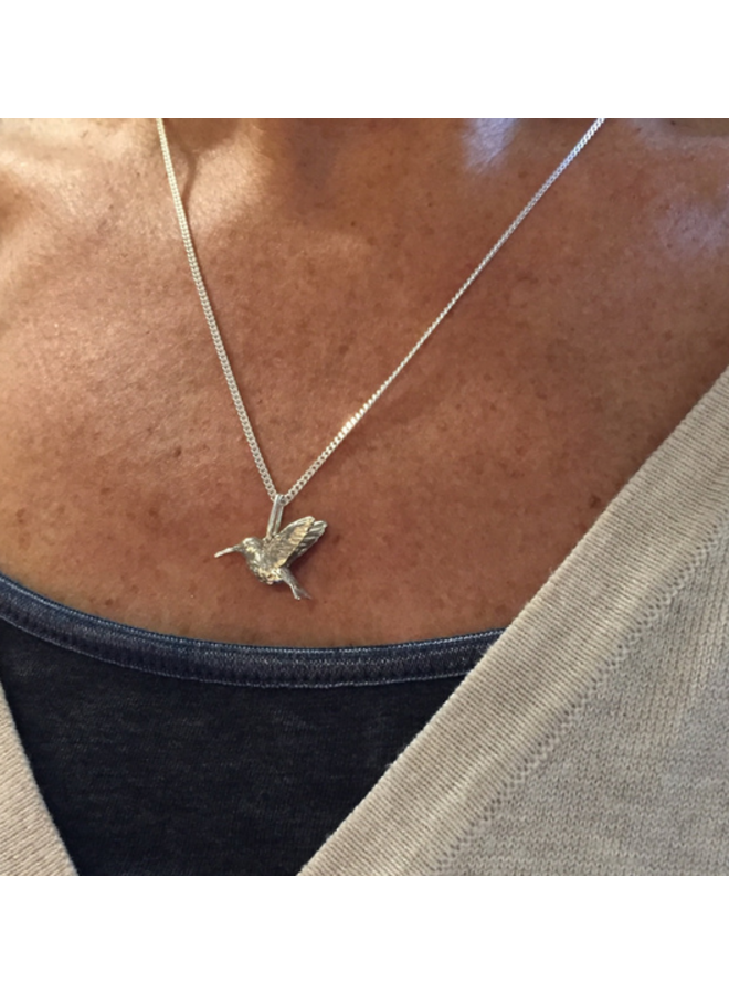 Hummingbird Sterling White Necklace