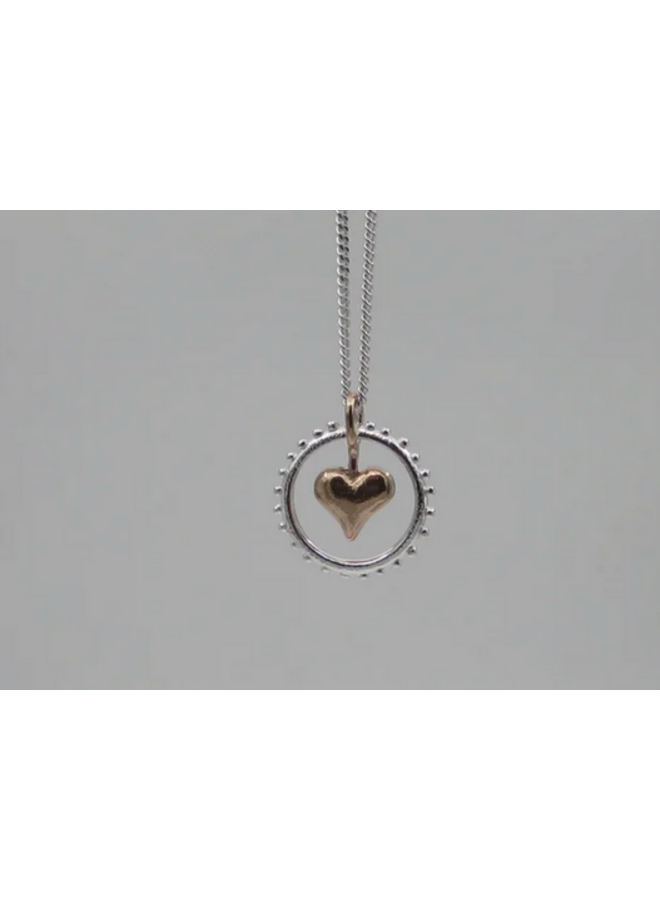 Heart to Heart Necklace Bronze Center