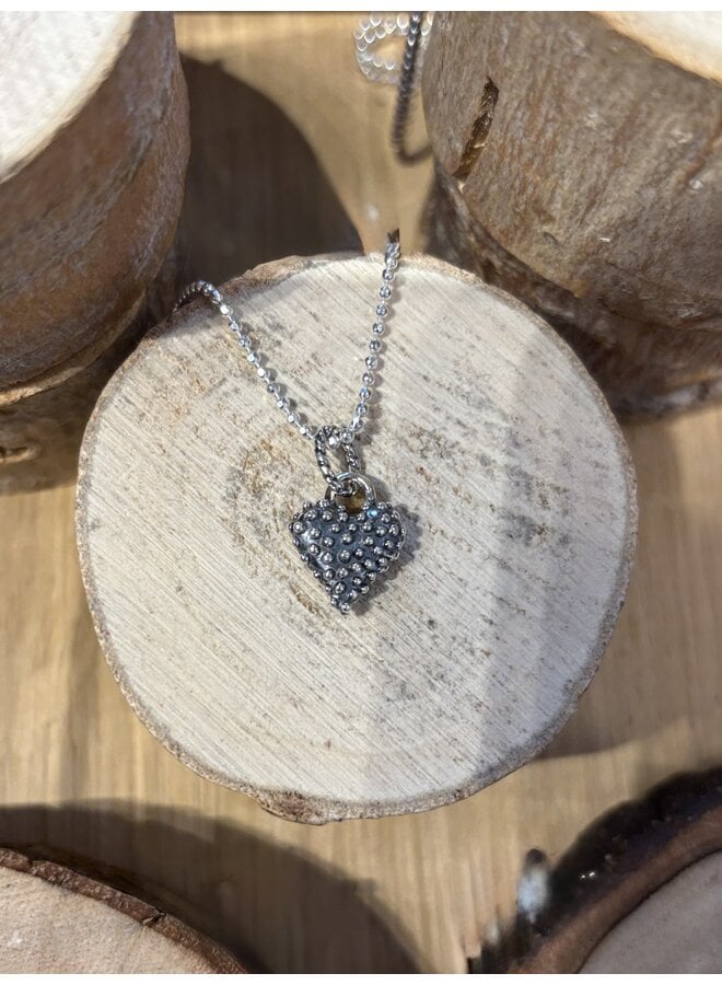 Heart Sterling Black Necklace