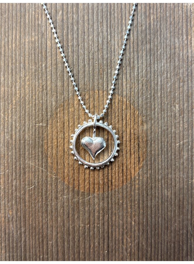 Heart to Heart Sterling White Necklace Small