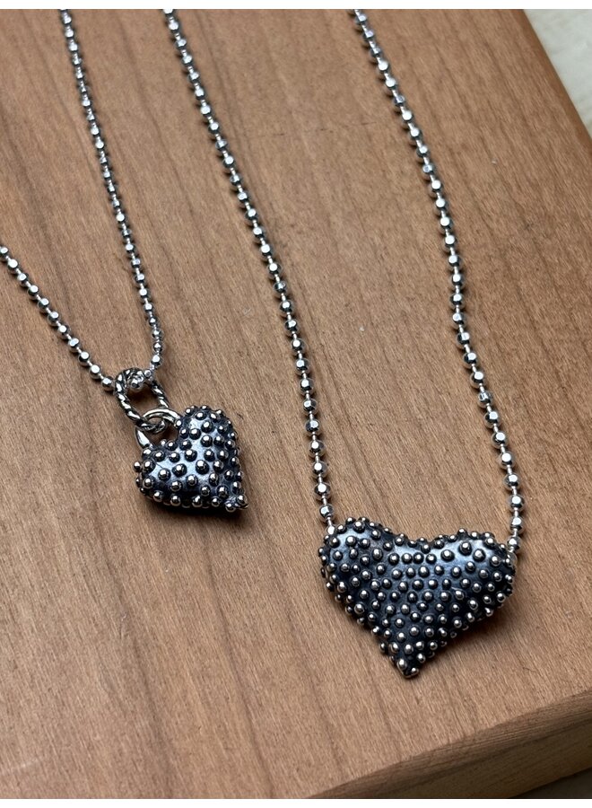 Floating Heart Sterling Black Necklace