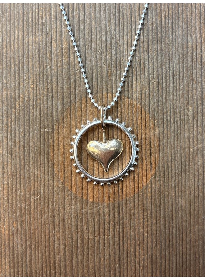 Heart to Heart Necklace Bronze Center