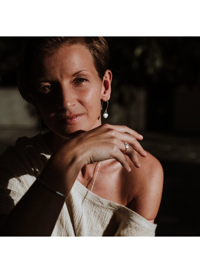 Vintage Heart Button Imprinted Earrings