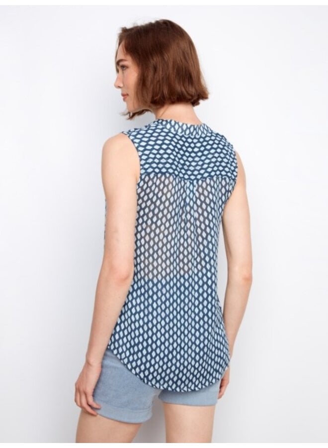 Printed Cotton Gauze Sleeveless