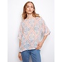 Printed Dolman Cotton Blend blouse