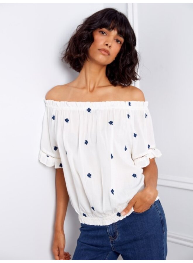 Embroidered Off Shoulder Blouse