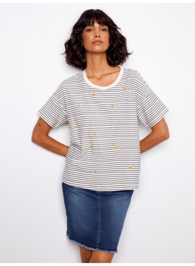 Short Sleeve T Shirt w/ Embroidery