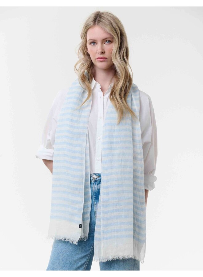 Linen Scarf - True Blue