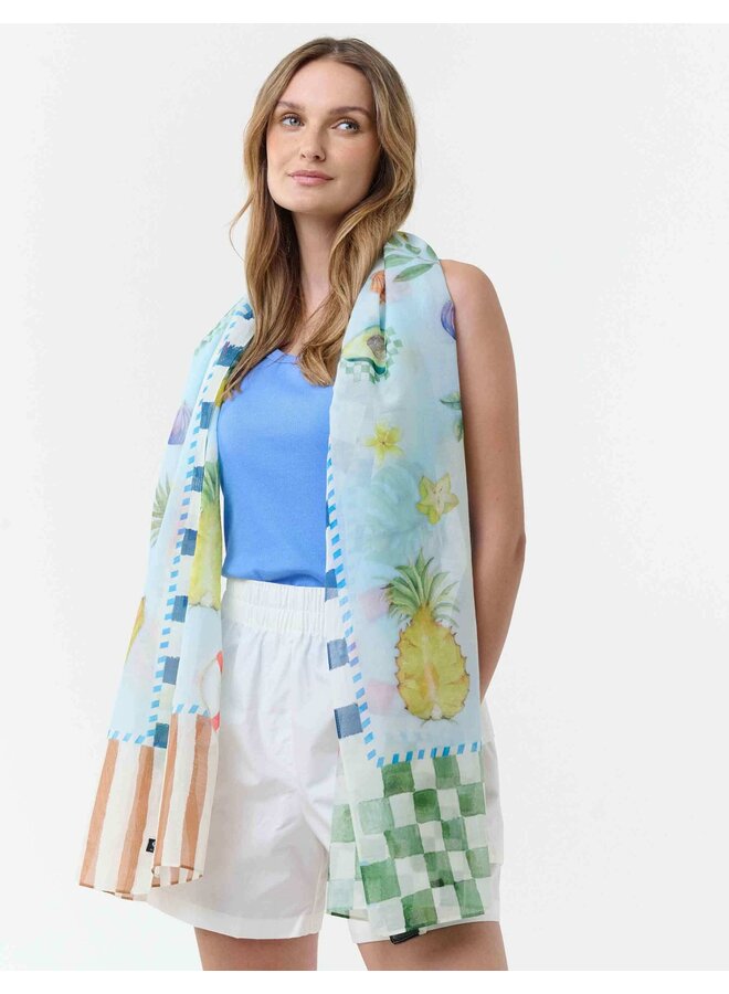 Cotton Scarf - True Blue