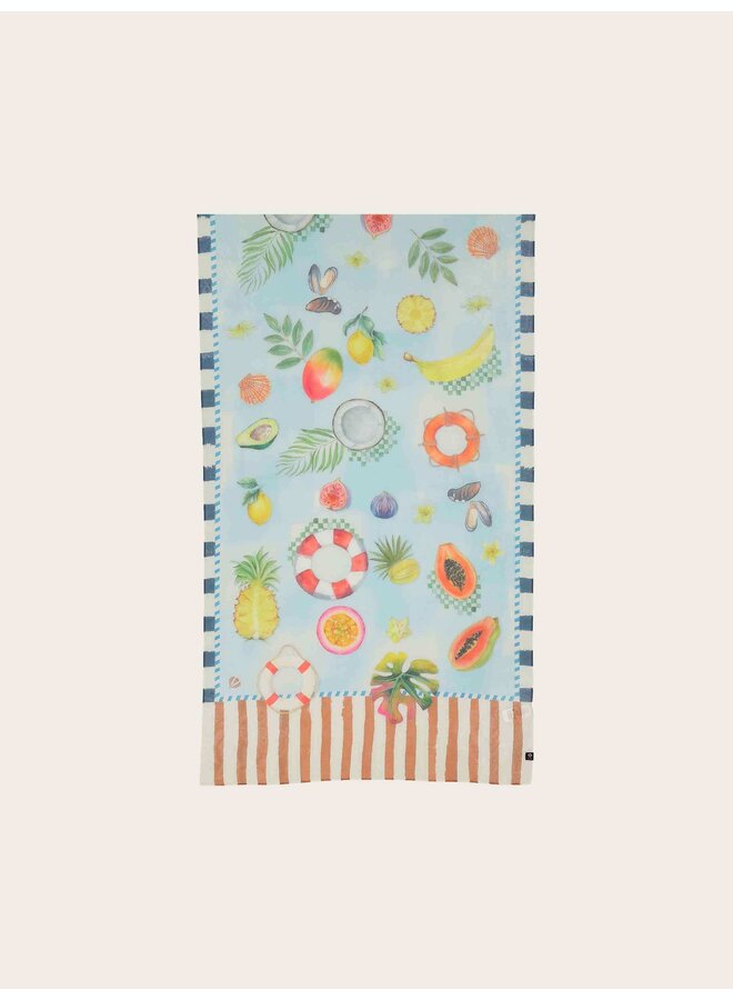 Cotton Scarf - True Blue