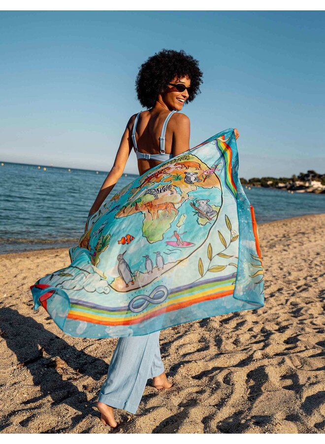 Cotton Square - Earth Day True Blue