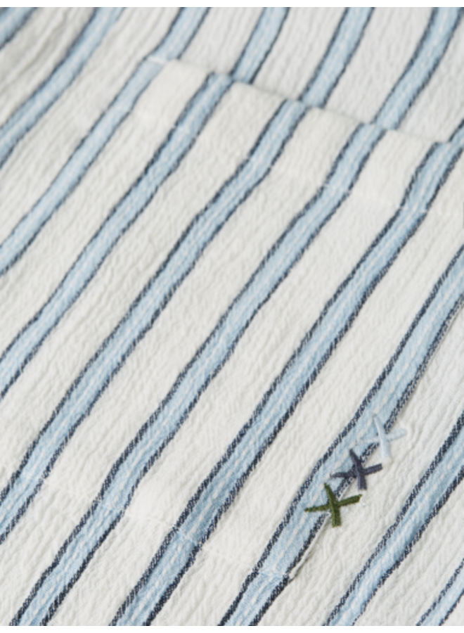 STRIPED CRINKLE STRUCTURE REGULAR-FIT SHIRT