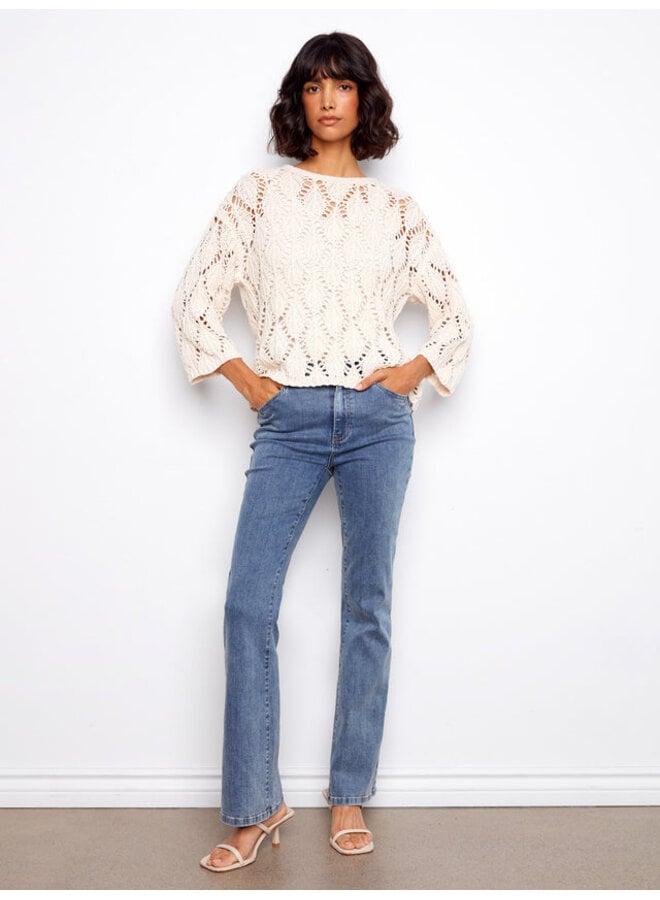 Crochet Crew Neck Sweater