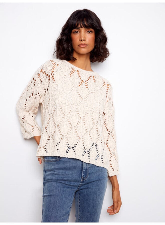 Crochet Crew Neck Sweater