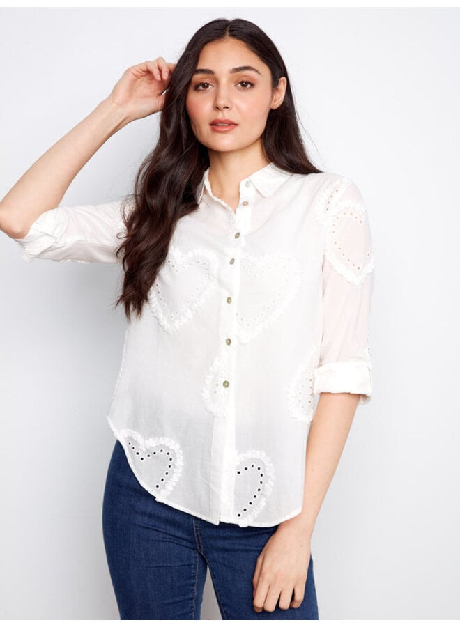 Textured Cotton Button-Down Shirt