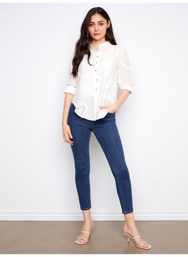 Textured Cotton Button-Down Shirt