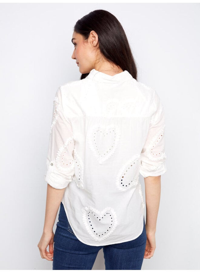 Textured Cotton Button-Down Shirt