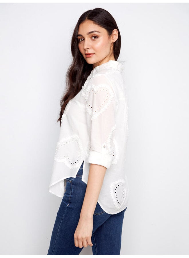 Textured Cotton Button-Down Shirt
