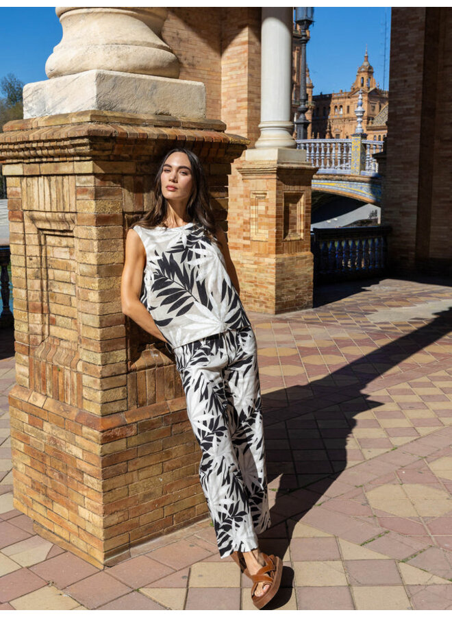 Printed Linen Blend Blouse