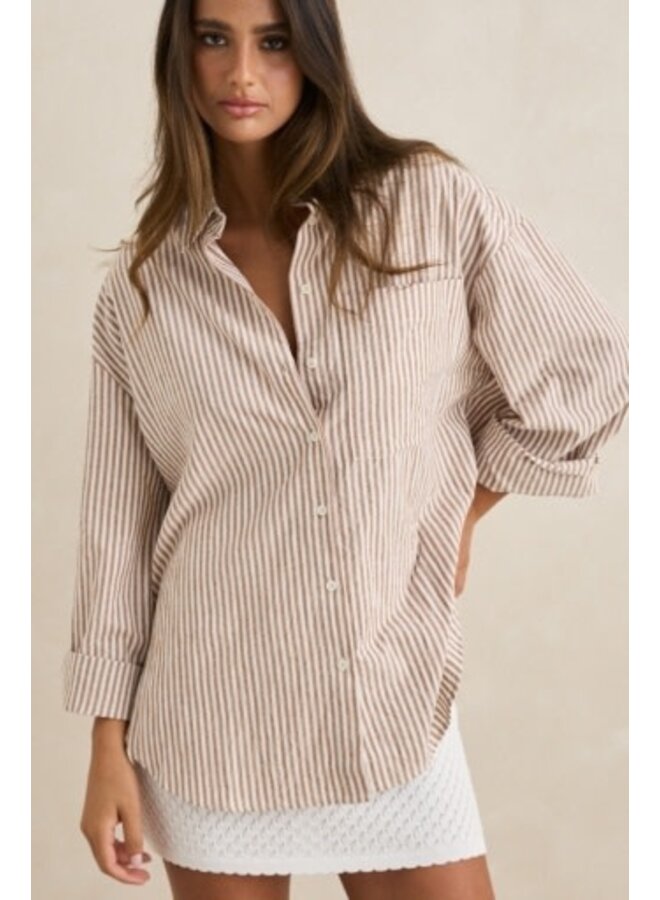 valley stripe oversized shirt