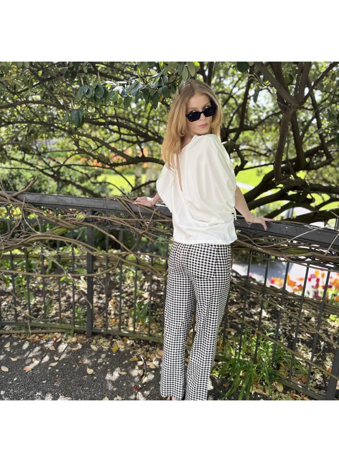 Gingham Cropped Linen Pants