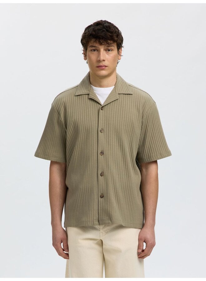 Relaxed Fit Ribbed Polo Shirt