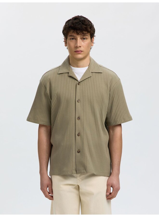 Relaxed Fit Ribbed Polo Shirt