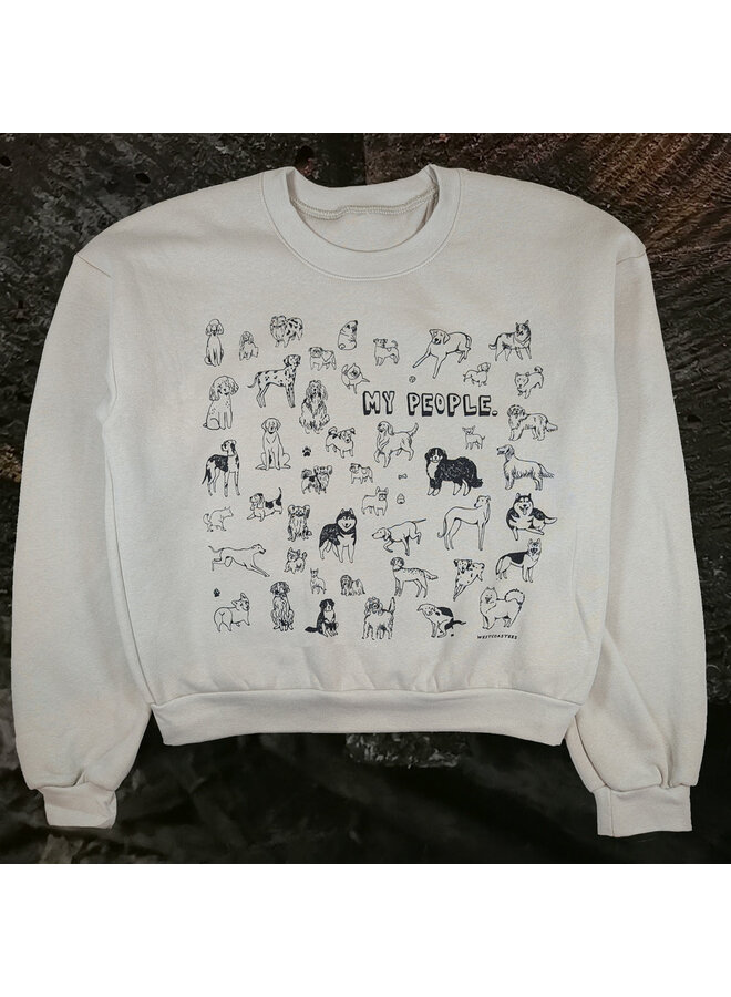 Women's My People Cropped Crew Neck Sweater